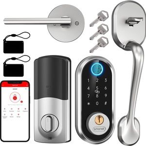 Smart Front Door Lock set SMONET Fingerprint Lock Keypad with Handle